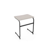 Intellect Wave Cantilever Desk Hard Plastic Top Classroom Desks, Sit-to-Stand KI Frame Color Black Hard Plastic Color White Nebula 