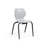 Intellect Wave Four-Leg 18" Classroom Chairs KI Frame Color Black Plastic Color Cool Grey 