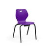 Intellect Wave Four-Leg 18" Classroom Chairs KI Frame Color Black Plastic Color Mardi Gras 