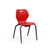 Intellect Wave Four-Leg 18" Classroom Chairs KI Frame Color Black Plastic Color Poppy Red 