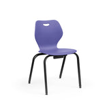 Intellect Wave Four-Leg 18" Classroom Chairs KI Frame Color Black Plastic Color Splash 