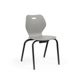 Intellect Wave Four-Leg 18" Classroom Chairs KI Frame Color Black Plastic Color Warm Grey 