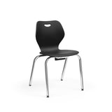 Intellect Wave Four-Leg 18" Classroom Chairs KI Frame Color Chrome Plastic Color Black 
