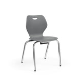 Intellect Wave Four-Leg 18" Classroom Chairs KI Frame Color Chrome Plastic Color Blue Grey 