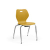 Intellect Wave Four-Leg 18" Classroom Chairs KI Frame Color Chrome Plastic Color Honey Bee 