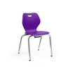 Intellect Wave Four-Leg 18" Classroom Chairs KI Frame Color Chrome Plastic Color Mardi Gras 