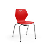 Intellect Wave Four-Leg 18" Classroom Chairs KI Frame Color Chrome Plastic Color Poppy Red 