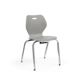 Intellect Wave Four-Leg 18" Classroom Chairs KI Frame Color Chrome Plastic Color Warm Grey 
