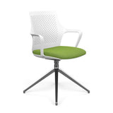 Ioniq Guest Chair Guest Chair SitOnIt Plastic Color White Fabric Color Clover 