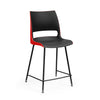 KI Doni 4 Leg Cafe Stool | 24" Counter or 30" Bar Seat Height Stools KI Frame Color Black Shell Color Black Shell Color Poppy Red