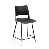 KI Doni 4 Leg Cafe Stool | 24" Counter or 30" Bar Seat Height Stools KI Frame Color Black Shell Color Black Shell Color Surfs Up