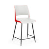 KI Doni 4 Leg Cafe Stool | 24" Counter or 30" Bar Seat Height Stools KI Frame Color Black Shell Color Cottonwood Shell Color Poppy Red