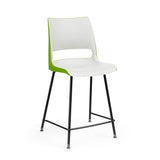 KI Doni 4 Leg Cafe Stool | 24" Counter or 30" Bar Seat Height Stools KI Frame Color Black Shell Color Cottonwood Shell Color Zesty Lime