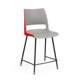 KI Doni 4 Leg Cafe Stool | 24" Counter or 30" Bar Seat Height Stools KI Frame Color Black Shell Color Warm Grey Shell Color Poppy Red