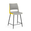 KI Doni 4 Leg Cafe Stool | 24" Counter or 30" Bar Seat Height Stools KI Frame Color Black Shell Color Warm Grey Shell Color Rubber Ducky