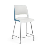 KI Doni 4 Leg Cafe Stool | 24" Counter or 30" Bar Seat Height Stools KI Frame Color Chrome Shell Color Cottonwood Shell Color Surfs Up