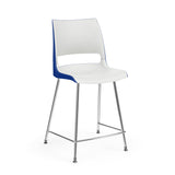 KI Doni 4 Leg Cafe Stool | 24" Counter or 30" Bar Seat Height Stools KI Frame Color Chrome Shell Color Cottonwood Shell Color Ultra Blue