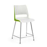 KI Doni 4 Leg Cafe Stool | 24" Counter or 30" Bar Seat Height Stools KI Frame Color Chrome Shell Color Cottonwood Shell Color Zesty Lime