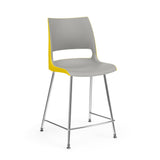 KI Doni 4 Leg Cafe Stool | 24" Counter or 30" Bar Seat Height Stools KI Frame Color Chrome Shell Color Warm Grey Shell Color Rubber Ducky
