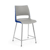 KI Doni 4 Leg Cafe Stool | 24" Counter or 30" Bar Seat Height Stools KI Frame Color Chrome Shell Color Warm Grey Shell Color Ultra Blue
