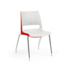 KI Doni Four Leg Stack Chair | Arm or Armless | Caster Option Guest Chair, Cafe Chair, Stack Chair, Classroom Chairs KI Chrome Frame Inner Shell Color Cottonwood Shell Color Poppy Red