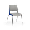 KI Doni Four Leg Stack Chair | Arm or Armless | Caster Option Guest Chair, Cafe Chair, Stack Chair, Classroom Chairs KI Chrome Frame Inner Shell Color Warm Grey Shell Color Ultra Blue