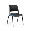 KI Doni Four Leg Stack Chair | Arm or Armless | Caster Option Guest Chair, Cafe Chair, Stack Chair, Classroom Chairs KI Frame Color Black Inner Shell Color Black Shell Color Surfs Up