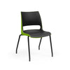 KI Doni Four Leg Stack Chair | Arm or Armless | Caster Option Guest Chair, Cafe Chair, Stack Chair, Classroom Chairs KI Frame Color Black Inner Shell Color Black Shell Color Zesty Lime