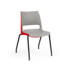 KI Doni Four Leg Stack Chair | Arm or Armless | Caster Option Guest Chair, Cafe Chair, Stack Chair, Classroom Chairs KI Frame Color Black Inner Shell Color Warm Grey Shell Color Poppy Red