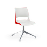 KI Doni Guest Chair | Four-star Swivel Base | 2 Tone Shell Guest Chair KI Shell Color Cottonwood Shell Color Poppy Red 