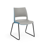 KI Doni Sled Base Chair | Arms or Armless | 2 Tone Shell Color Guest Chair, Cafe Chair, Stack Chair, Classroom Chairs KI Frame Color Black Shell Color Warm Grey Shell Color Surfs Up