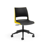 KI Doni Task Chair 2-Tone | Armless & with Arms | 5 Star Base Light Task Chair, Conference Chair, Computer Chair, Meeting Chair KI No Arms Shell Color Black Shell Color Rubber Ducky