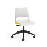 KI Doni Task Chair 2-Tone | Armless & with Arms | 5 Star Base Light Task Chair, Conference Chair, Computer Chair, Meeting Chair KI No Arms Shell Color Cottonwood Shell Color Rubber Ducky
