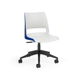 KI Doni Task Chair 2-Tone | Armless & with Arms | 5 Star Base Light Task Chair, Conference Chair, Computer Chair, Meeting Chair KI No Arms Shell Color Cottonwood Shell Color Ultra Blue