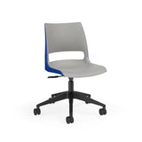 KI Doni Task Chair 2-Tone | Armless & with Arms | 5 Star Base Light Task Chair, Conference Chair, Computer Chair, Meeting Chair KI No Arms Shell Color Warm Grey Shell Color Ultra Blue