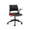 KI Doni Task Chair 2-Tone | Armless & with Arms | 5 Star Base Light Task Chair, Conference Chair, Computer Chair, Meeting Chair KI With Arms Shell Color Black Shell Color Poppy Red