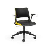 KI Doni Task Chair 2-Tone | Armless & with Arms | 5 Star Base Light Task Chair, Conference Chair, Computer Chair, Meeting Chair KI With Arms Shell Color Black Shell Color Rubber Ducky