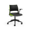 KI Doni Task Chair 2-Tone | Armless & with Arms | 5 Star Base Light Task Chair, Conference Chair, Computer Chair, Meeting Chair KI With Arms Shell Color Black Shell Color Zesty Lime