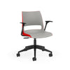 KI Doni Task Chair 2-Tone | Armless & with Arms | 5 Star Base Light Task Chair, Conference Chair, Computer Chair, Meeting Chair KI With Arms Shell Color Warm Grey Shell Color Poppy Red