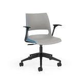 KI Doni Task Chair 2-Tone | Armless & with Arms | 5 Star Base Light Task Chair, Conference Chair, Computer Chair, Meeting Chair KI With Arms Shell Color Warm Grey Shell Color Surfs Up