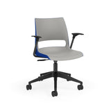 KI Doni Task Chair 2-Tone | Armless & with Arms | 5 Star Base Light Task Chair, Conference Chair, Computer Chair, Meeting Chair KI With Arms Shell Color Warm Grey Shell Color Ultra Blue