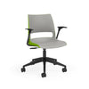 KI Doni Task Chair 2-Tone | Armless & with Arms | 5 Star Base Light Task Chair, Conference Chair, Computer Chair, Meeting Chair KI With Arms Shell Color Warm Grey Shell Color Zesty Lime
