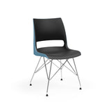 KI Doni Wire Tower Leg Base | 2 Tone Seat Shell | Armless Guest Chair, Cafe Chair, Stack Chair KI Shell Color Black Shell Color Surfs Up 