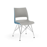 KI Doni Wire Tower Leg Base | 2 Tone Seat Shell | Armless Guest Chair, Cafe Chair, Stack Chair KI Shell Color Warm Grey Shell Color Surfs Up 