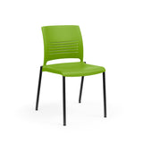 KI Strive Four Leg Stack Chair | Arms or Armless | w/ Caster Option Guest Chair, Cafe Chair, Stack Chair KI Frame Color Black Shell Color Zesty Lime 