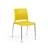 KI Strive Four Leg Stack Chair | Arms or Armless | w/ Caster Option Guest Chair, Cafe Chair, Stack Chair KI Frame Color Chrome Shell Color Rubber Ducky 
