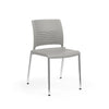 KI Strive Four Leg Stack Chair | Arms or Armless | w/ Caster Option Guest Chair, Cafe Chair, Stack Chair KI Frame Color Chrome Shell Color Warm Grey 