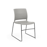 KI Strive High Density Stack Chair | Sled Base | Armless Guest Chair, Cafe Chair, Stack Chair, Classroom Chairs KI Frame Color Black Shell Color Warm Grey 