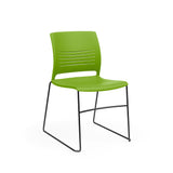 KI Strive High Density Stack Chair | Sled Base | Armless Guest Chair, Cafe Chair, Stack Chair, Classroom Chairs KI Frame Color Black Shell Color Zesty Lime 