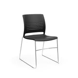 KI Strive High Density Stack Chair | Sled Base | Armless Guest Chair, Cafe Chair, Stack Chair, Classroom Chairs KI Frame Color Chrome Shell Color Black 
